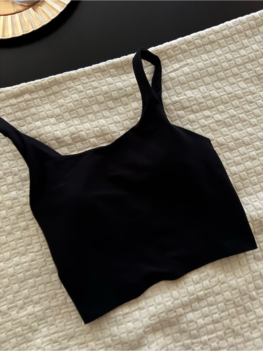 Old Navy Black Cropped Scoop Tank Top